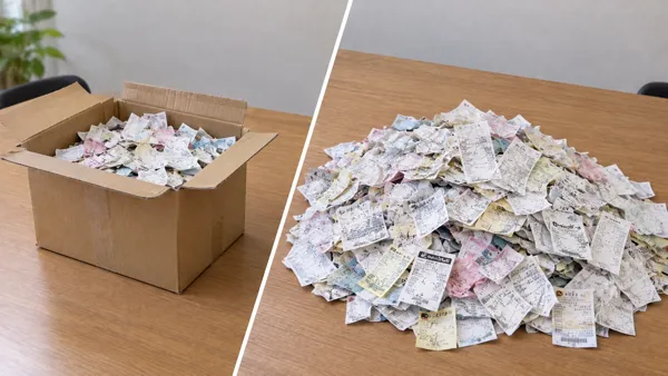 大サイズの領収書の量